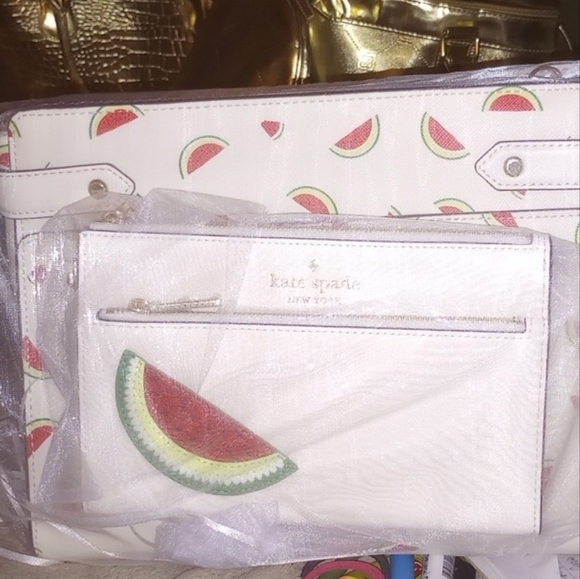 Kate Spade (2) Satchel & Wristlet In Watermelon, Both NWT; BEAUTIFUL! - Picture 9 of 13